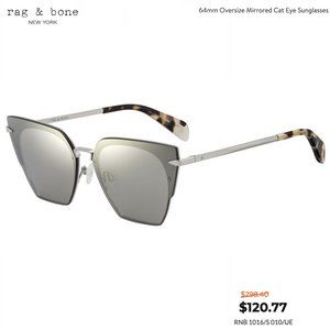 rag & bone - Oversize Mirrored Cat Eye Sunglasses